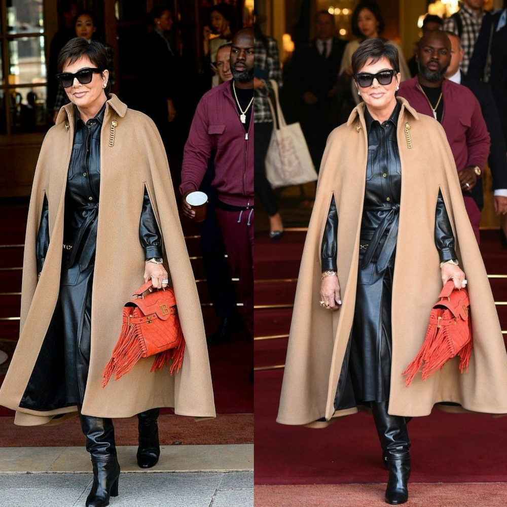 Vintage | Tailored Wool-blend Cape with High Collar - Picture 15 of 16